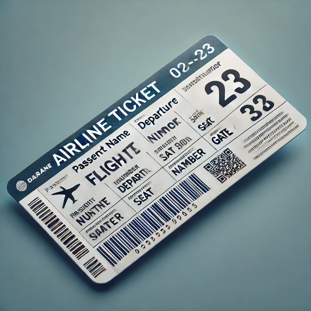نموذج تذكرة طيران